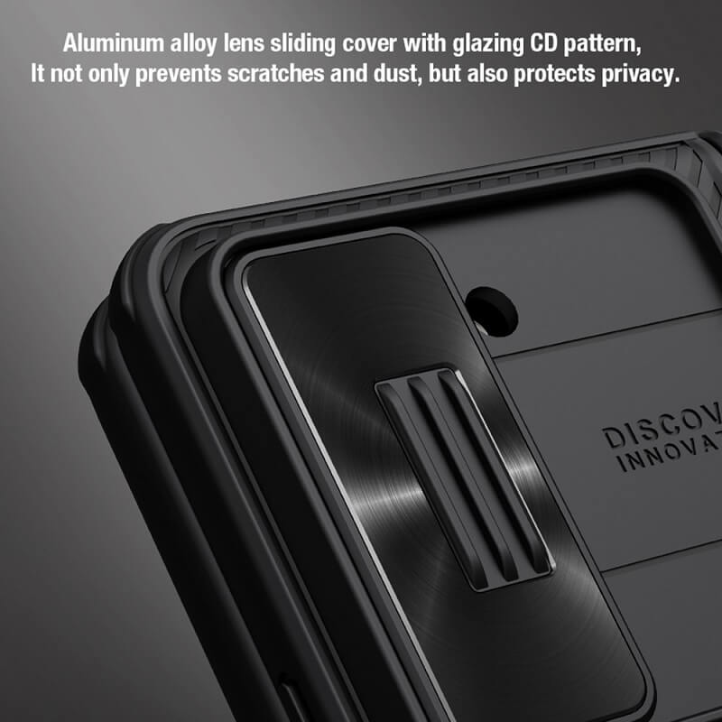 Противоударен Калъф за Samsung Z Fold 5, Nillkin CamShield Stand Case, Черен (7)