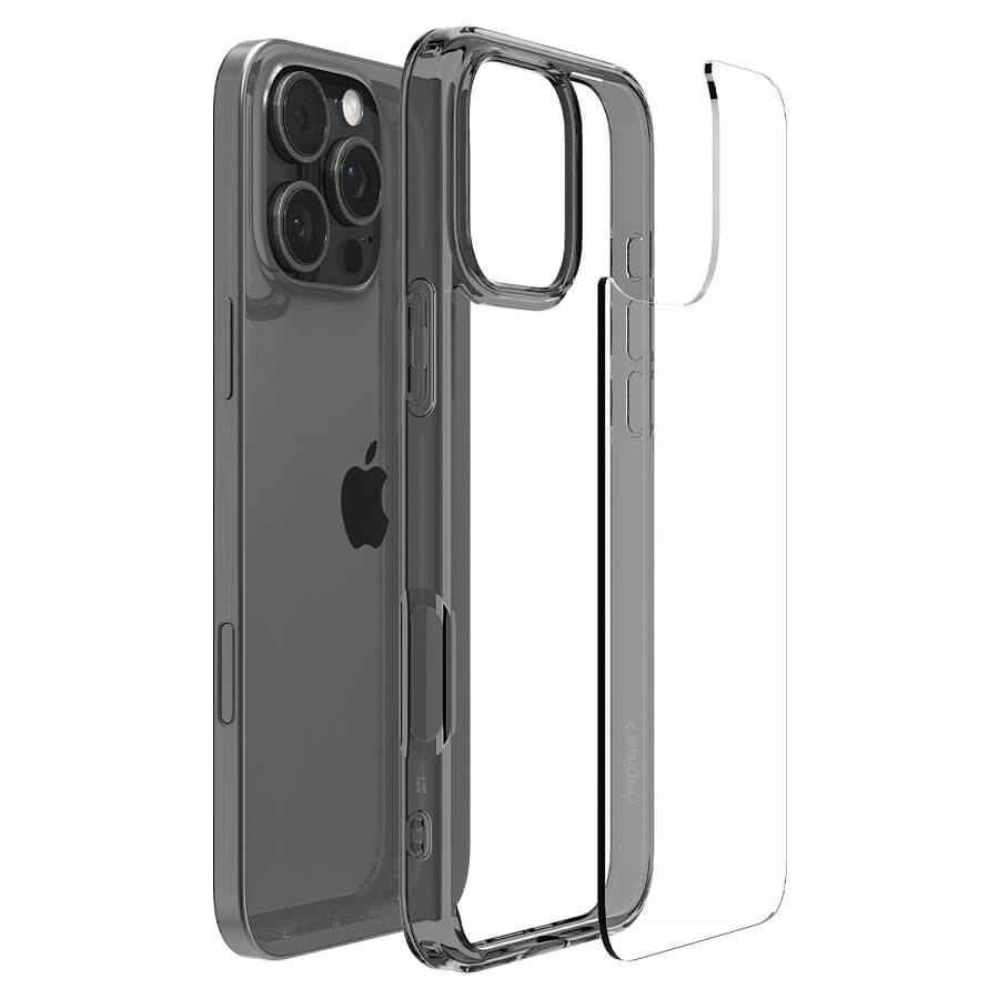 Противоударен Калъф за iPhone 16 Pro Max, Spigen Ultra Hybrid Case, Сив (7)