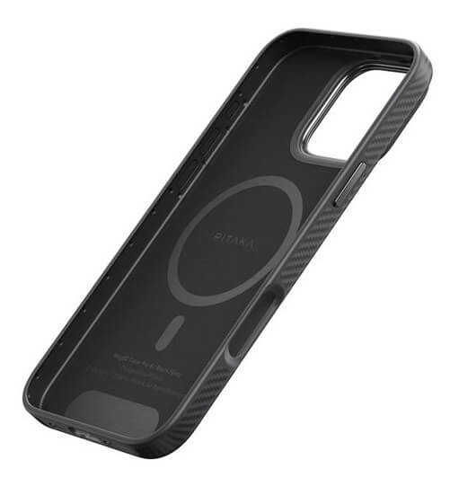 Magsafe Калъф за iPhone 16 Pro, Pitaka Military-Grade Protective Black-Grey Twill Case, Черен (3)