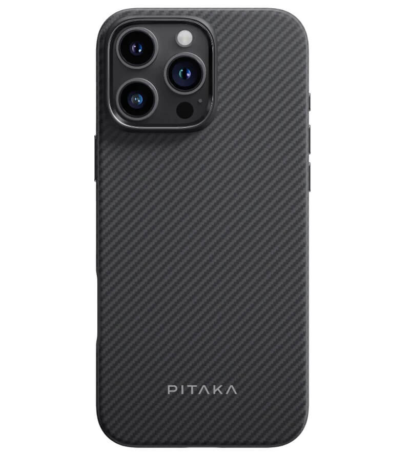Magsafe Калъф за iPhone 16 Pro, Pitaka Military-Grade Protective Black-Grey Twill Case, Черен