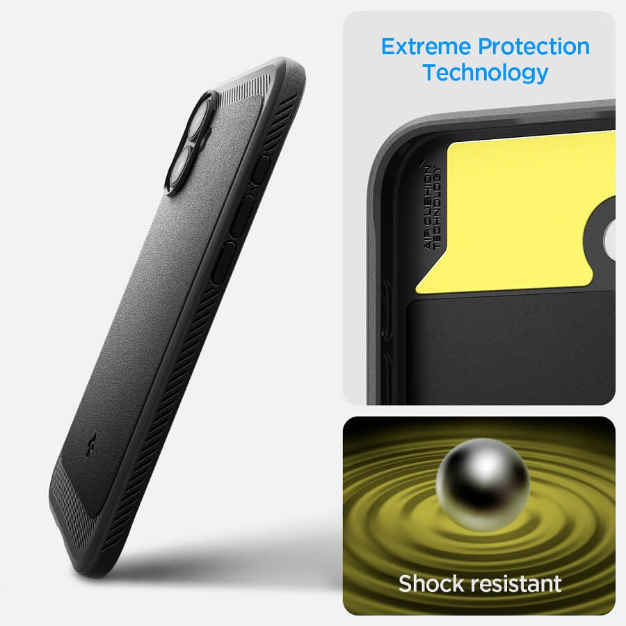 MagSafe Противоударен Калъф за iPhone 16, Spigen Rugged Armor Case, Черен (11)