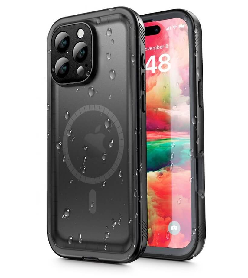 Magsafe Водоустойчив Калъф за iPhone 16 Pro Max, Tech-Protect ShellBox IP68 Case, Черен