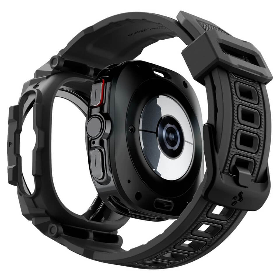 Калъф с Каишка за Samsung Watch Ultra 47 mm, Spigen Rugged Armor Pro Case, Черен (3)