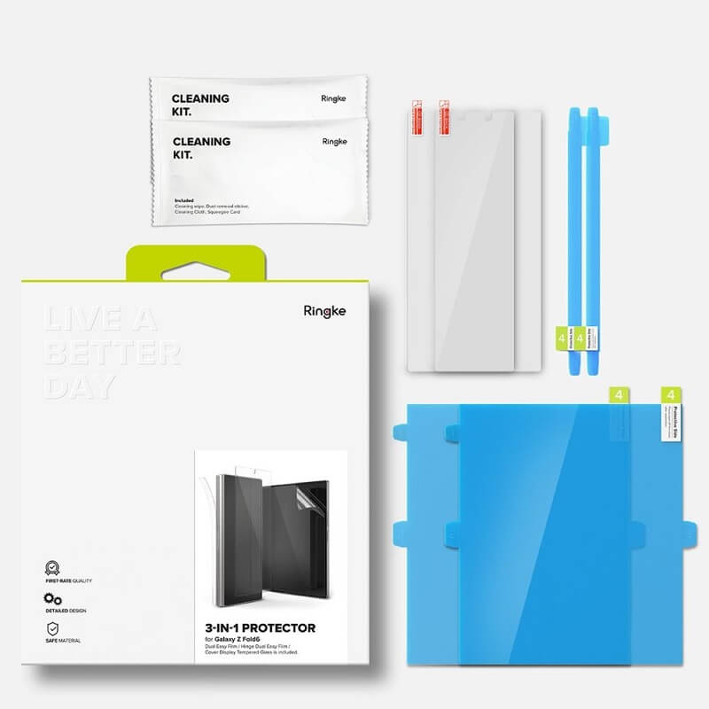 Комплект Протектори 3в1 за Samsung Z Fold 6, Ringke Protector 2-set, Прозрачен (6)
