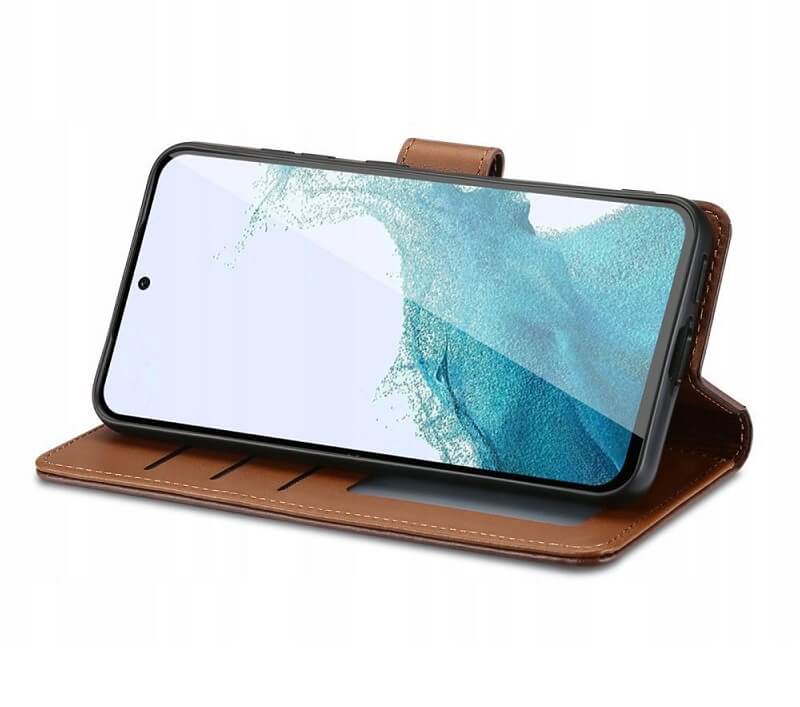 Кожен Калъф с Джобове за Samsung A35, Tech-Protect Wallet Book Case, Черен (2)