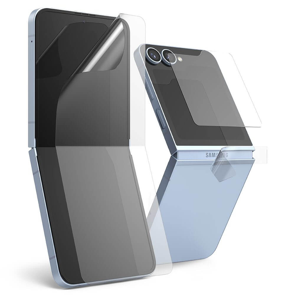Комплект Протектори 3в1 за Samsung Z Flip 6, Ringke 2-set Protector, Прозрачен (6)