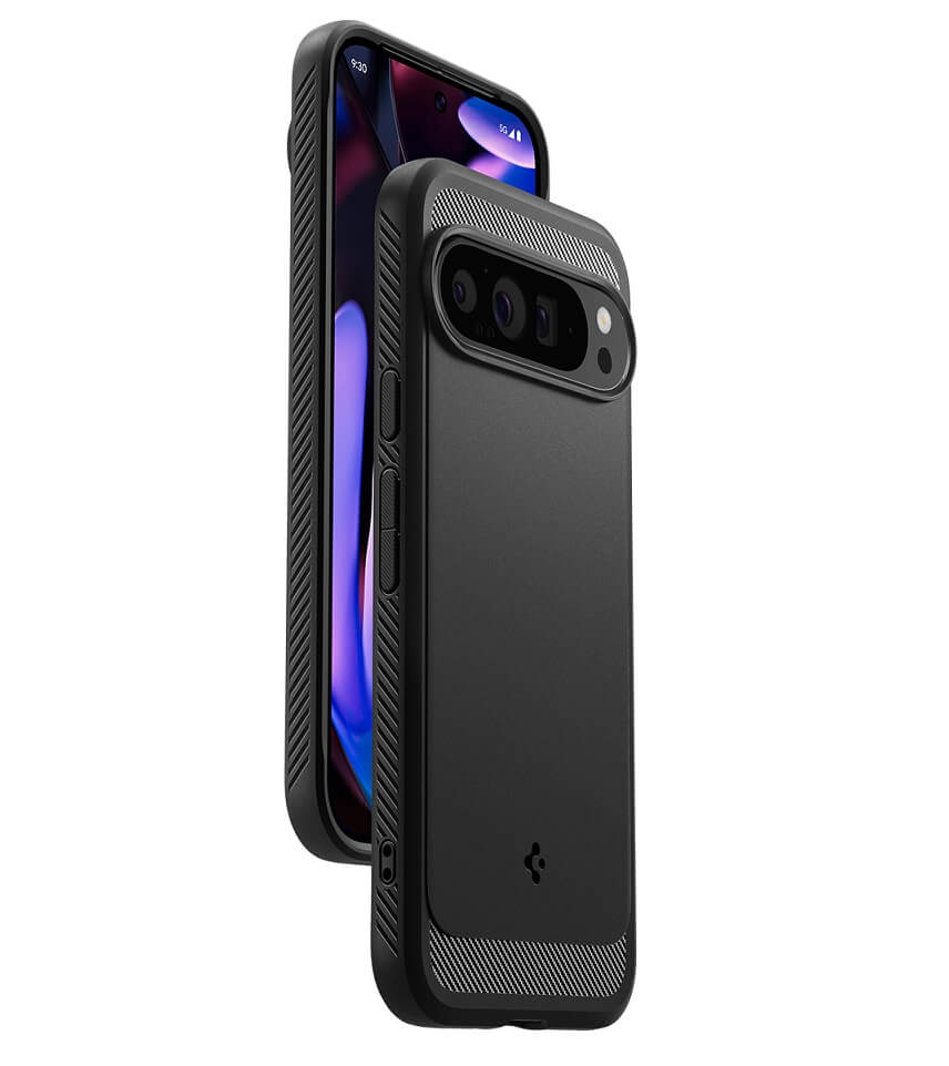 Противоударен Калъф за Google Pixel 9 Pro XL, Spigen Rugged Armor Case, Черен (6)