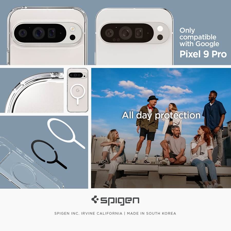 Magsafe Противоударен Калъф за Google Pixel 9 Pro/ 9, Spigen Ultra Hybrid Case, Бял (2)