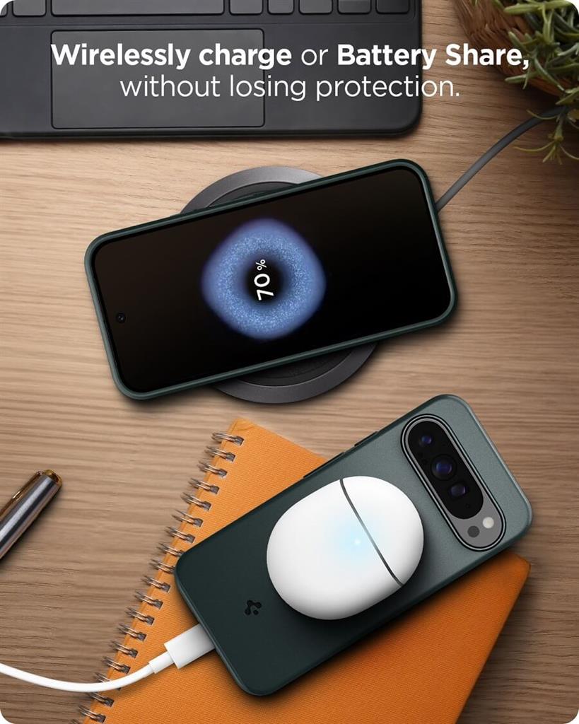 Противоударен Калъф за Google Pixel 9 Pro/ 9, Spigen Thin Fit Case, Зелен (12)