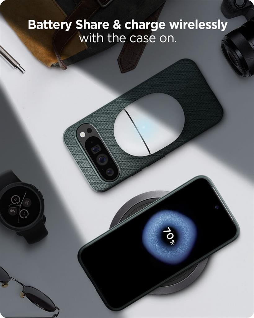 Противоударен Калъф за Google Pixel 9 Pro XL, Spigen Liquid Air Case, Зелен (9)