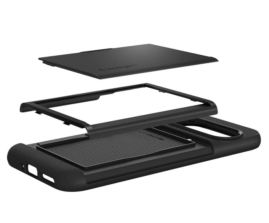 Калъф с Джоб за Карти за Google Pixel 9 Pro/ 9, Spigen Slim Armor CS Case, Черен (9)