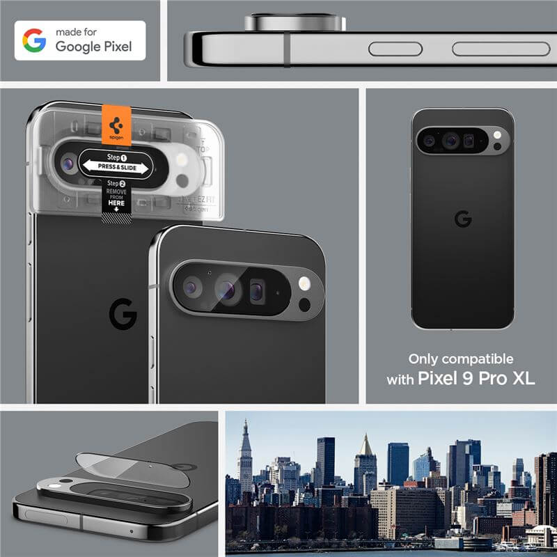 Протектор за Камерата на Google Pixel 9 Pro XL, Spigen EZ Fit Cam Glass 2бр., Прозрачен (7)