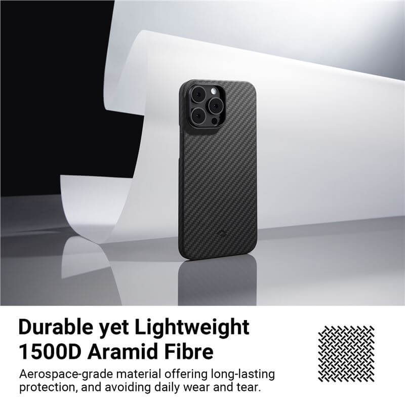 Magsafe Тънък Калъф за iPhone 14 Pro, Pitaka MagEZ 3 Black-Gray Case, Черен (8)