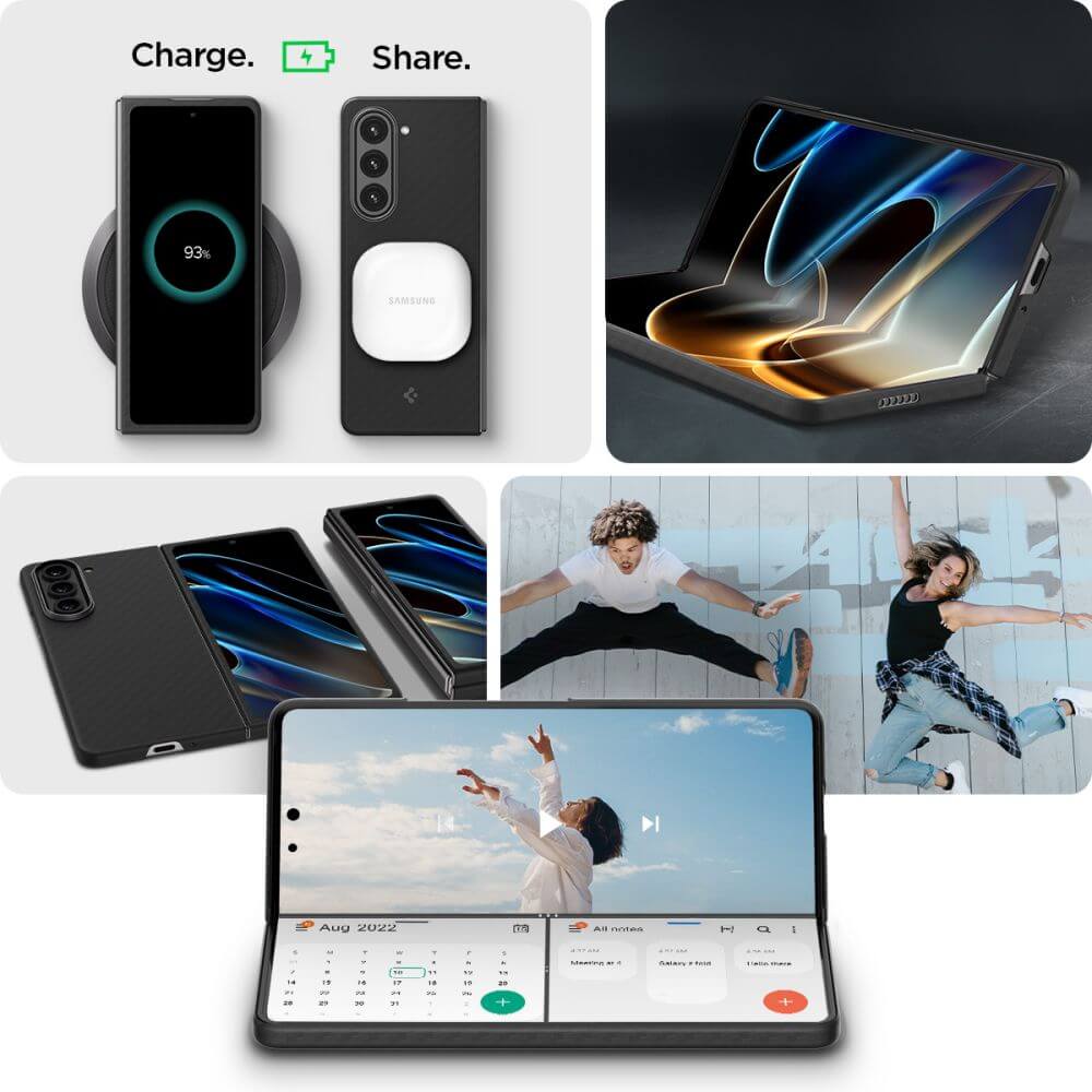 Карбонов Калъф за Samsung Z Fold 5, Spigen AirSkin Pro Case, Черен (6)