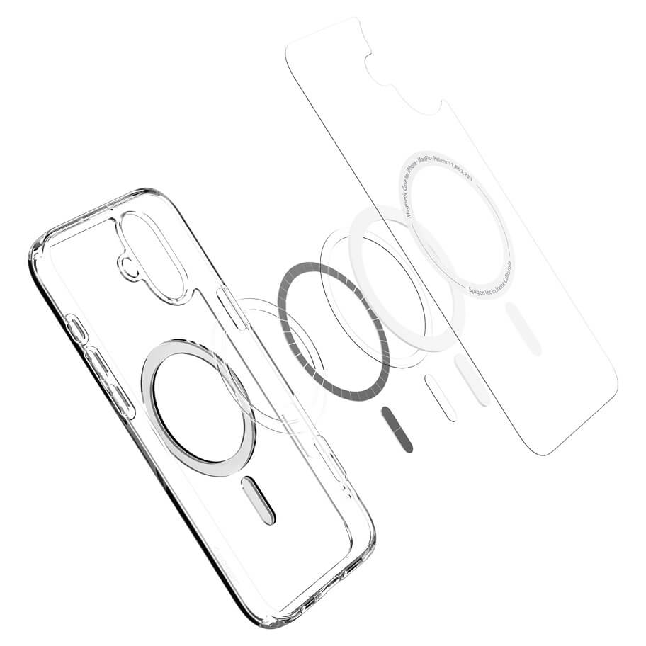 Magsafe Противоударен Калъф за iPhone 16, Spigen Ultra Hybrid Case, Бял (5)