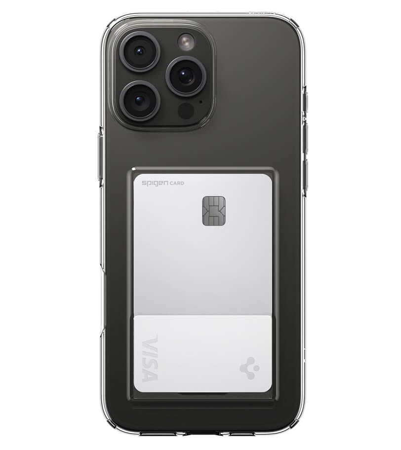 Калъф с Джоб за Карти за iPhone 16 Pro, Spigen Crystal Slot Case, Прозрачен (2)