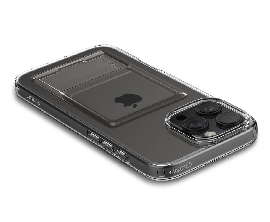 Калъф с Джоб за Карти за iPhone 16 Pro, Spigen Crystal Slot Case, Прозрачен (4)