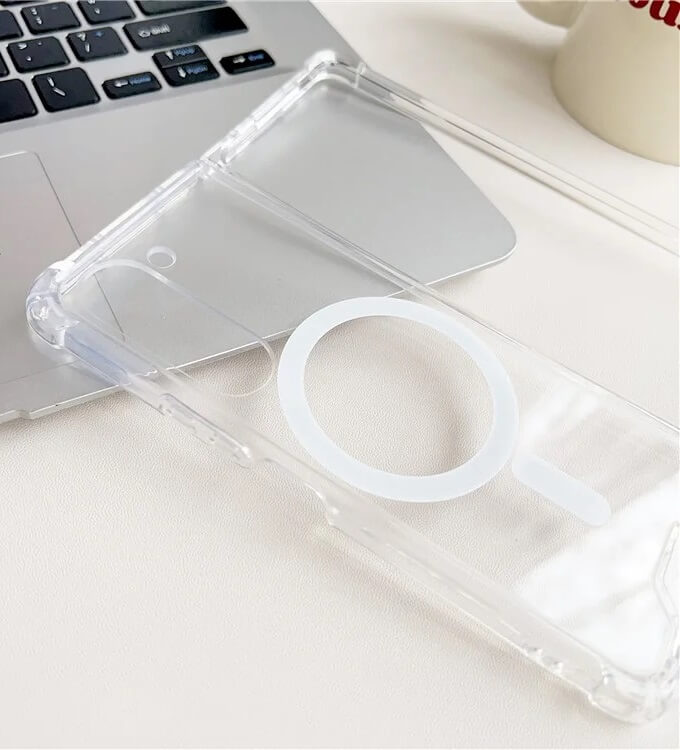 Magsafe Калъф за Samsung Z Fold 6, Magnetic PC Case, Прозрачен (7)