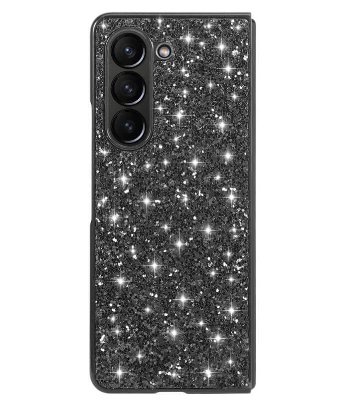 Калъф с Блестяща Декорация за Samsung Z Fold 6, Glitter Electroplating Case, Черен