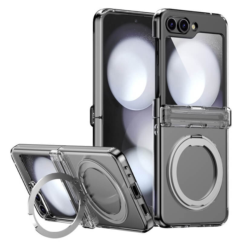 Magsafe Калъф с Предпазител за Samsung Z Flip 7 FE/Z Flip 6, Ring Case, Прозрачен