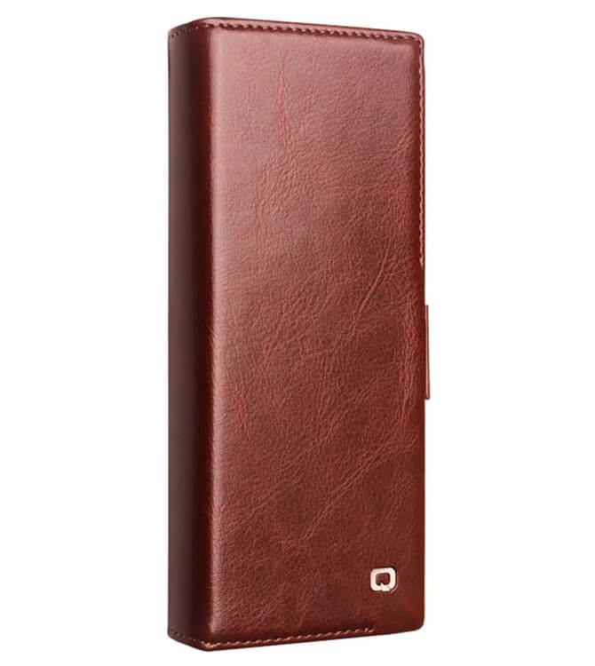 Кожен Калъф за Samsung Z Fold 6, Qialino Book Case, Кафяв (2)