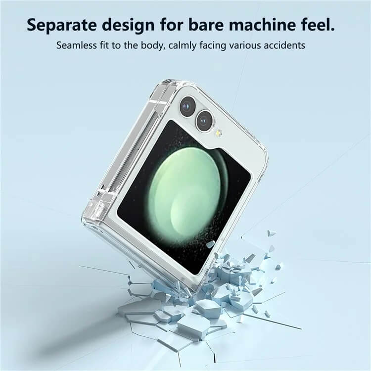 Калъф с Предпазител за Samsung Z Flip 7 FE/ Z Flip 6, Hinge Case, Прозрачен (5)