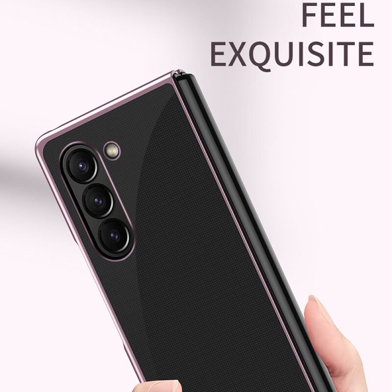 Калъф с Цветна Рамка за Samsung Z Fold 6, Electroplating Case, Розов (3)