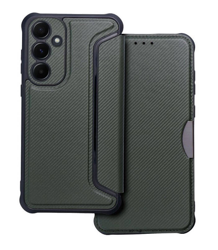 Противоударен Калъф за Samsung A55, Razor Book Case, Тъмно Зелен