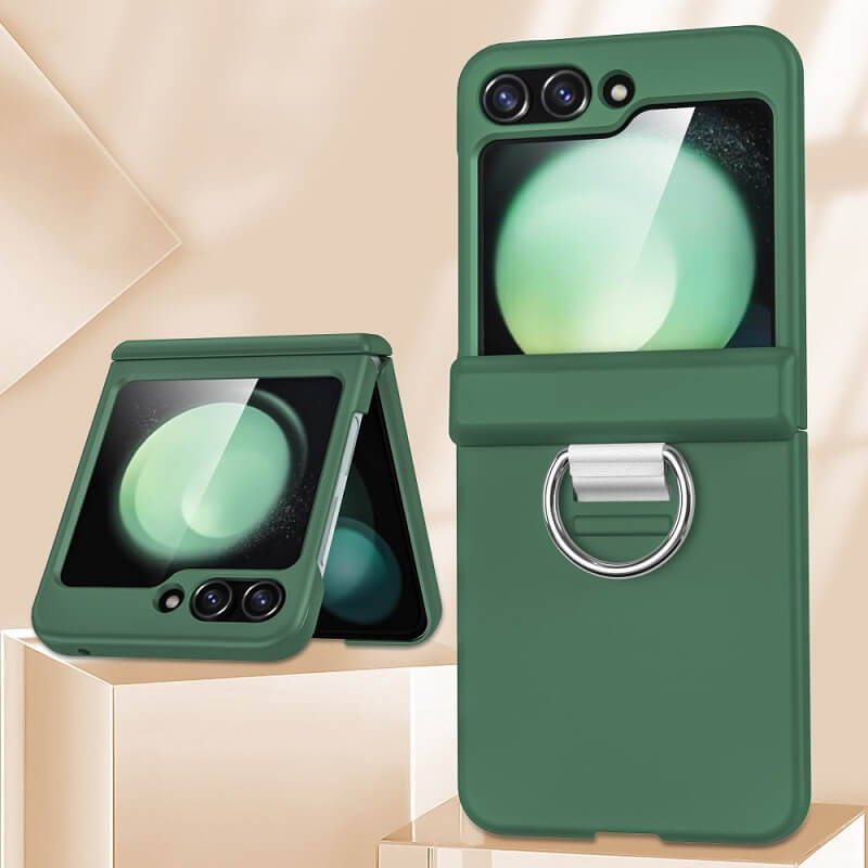 Калъф с Предпазител за Samsung Galaxy Z Flip 7 FE/Z Flip 6, GKK Ring Hinge Case, Зелен (2)