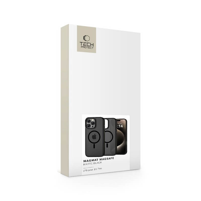 Magsafe Калъф за iPhone 16 Pro, Tech-Protect MagMat Case, Черен (5)