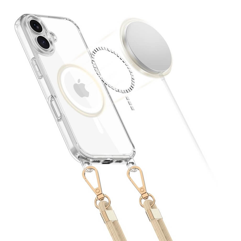 Magsafe Калъф с Връзка за iPhone 16, Tech-Protect FlexAir Chain Case, Прозрачен (2)