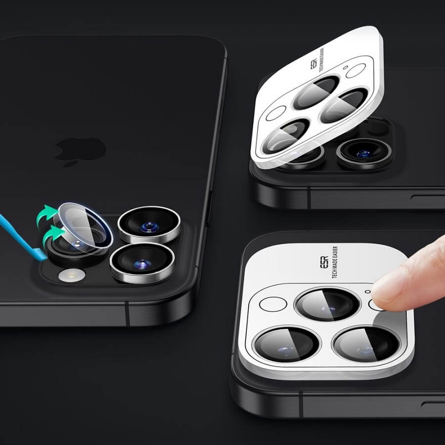 Протектор за Камерата на iPhone 16 Pro, ESR Armorite Camera Ring Glass, Прозрачен (7)