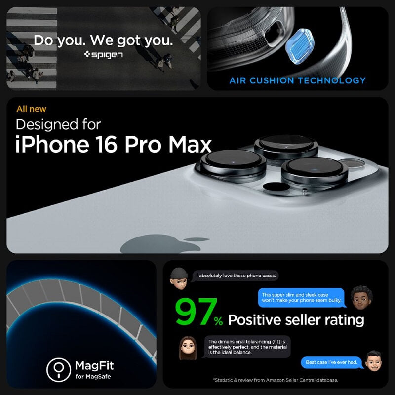 Magsafe Тънък Калъф за iPhone 16 Pro Max, Spigen Enzo Aramid Case, Черен (9)