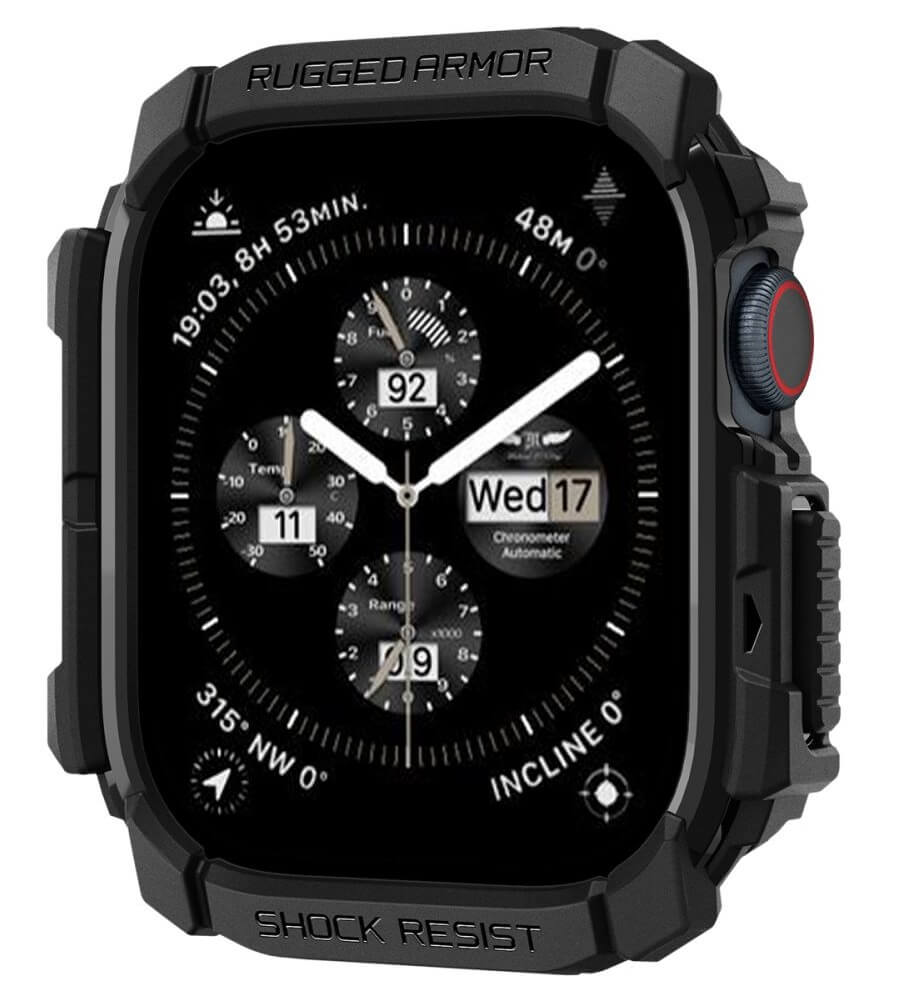 Калъф за Apple Watch 11/ 10 42mm, Spigen Rugged Armor Case, Черен (8)