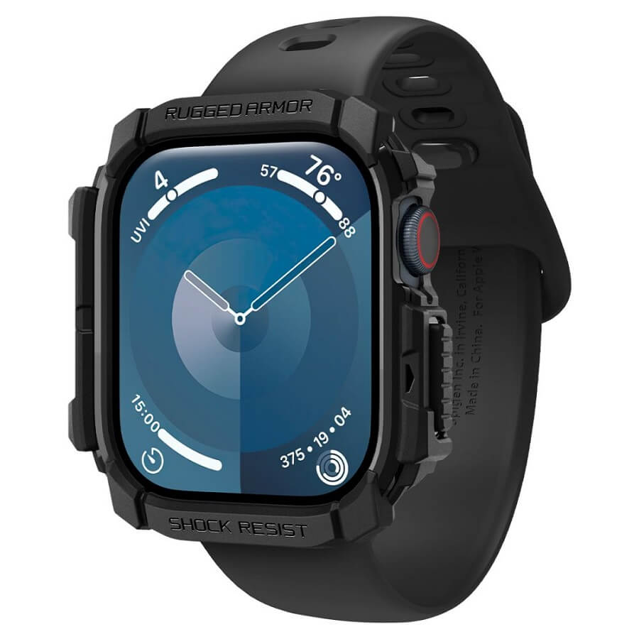 Калъф за Apple Watch 11/ 10 42mm, Spigen Rugged Armor Case, Черен (4)