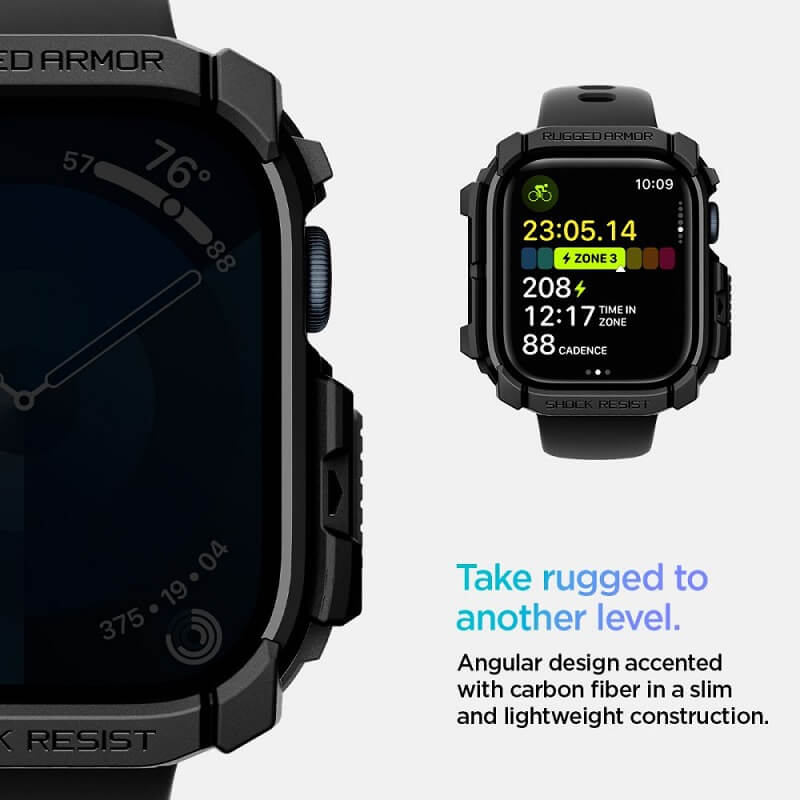 Калъф за Apple Watch 11/ 10 42mm, Spigen Rugged Armor Case, Черен (6)