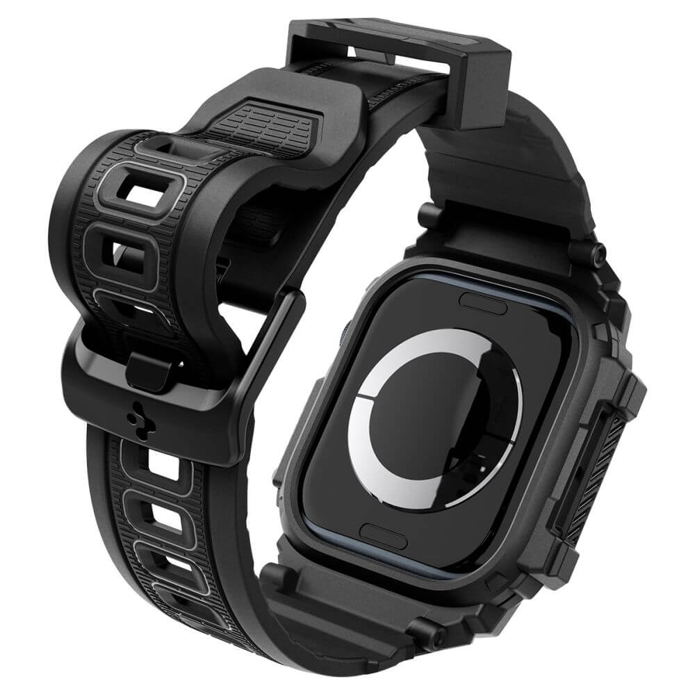 Калъф с Каишка за Apple Watch 11/ 10 42mm, Spigen Rugged Armor Pro Case, Черен (7)