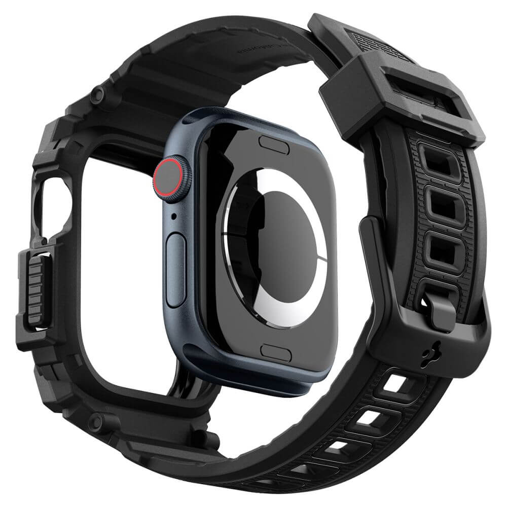 Калъф с Каишка за Apple Watch 11/ 10 42mm, Spigen Rugged Armor Pro Case, Черен (8)
