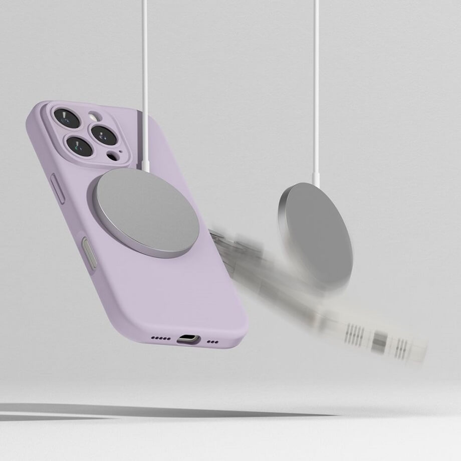 Magsafe Калъф за iPhone 16 Pro, Ringke Silicone Magnetic Case, Лилав (6)