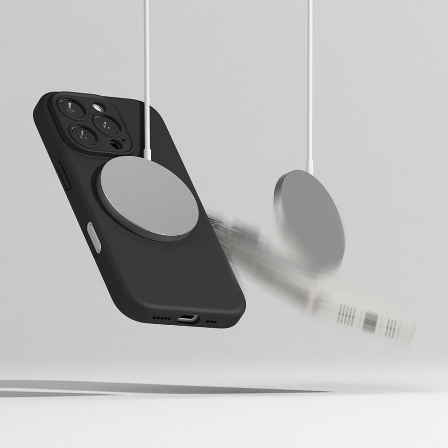 Magsafe Калъф за iPhone 16 Pro Max, Ringke Silicone Magnetic Case, Черен (6)