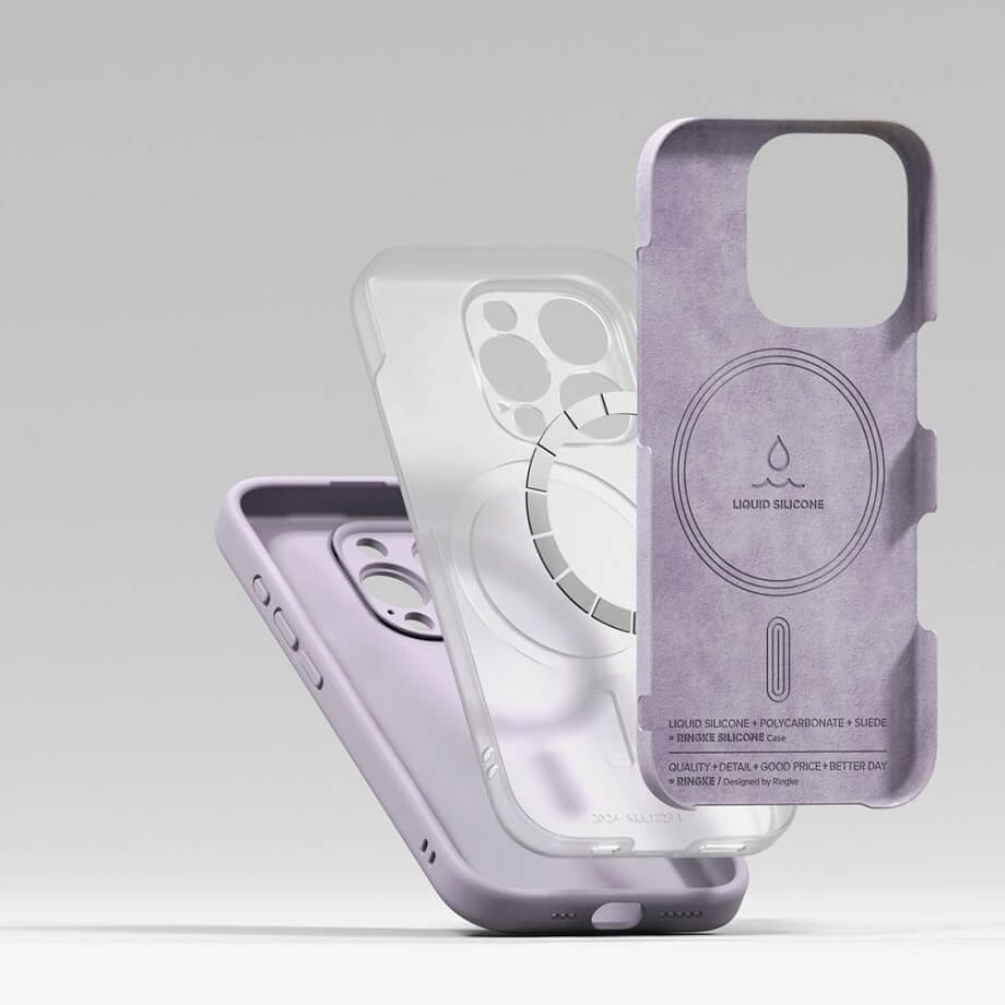Magsafe Калъф за iPhone 16 Pro Max, Ringke Silicone Magnetic Case, Лилав (7)