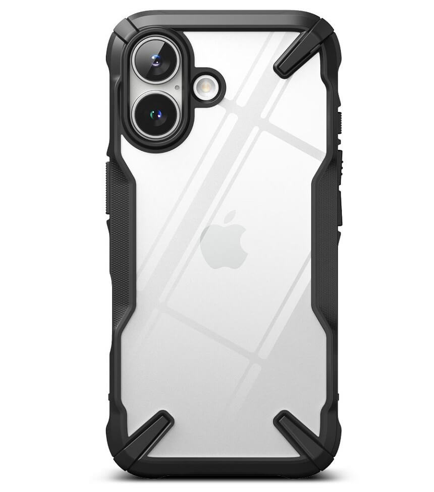 Противоударен Калъф за iPhone 16, Ringke Fusion X Case, Черен (3)