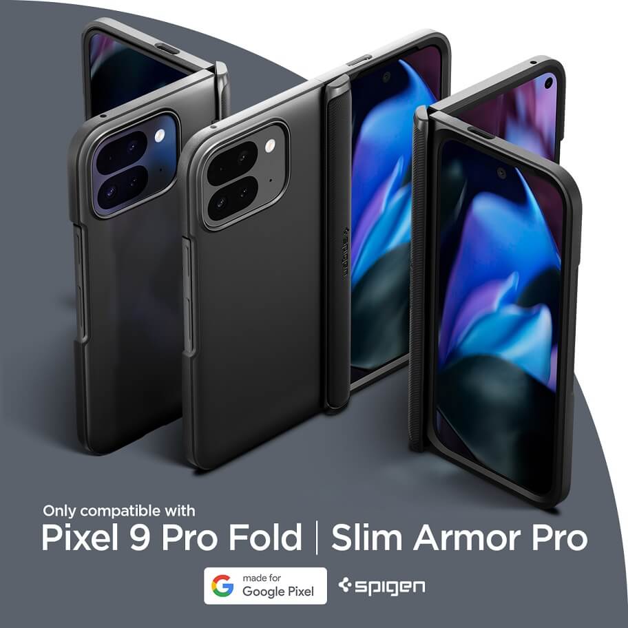 Калъф с Предпазител за Google Pixel 9 Pro Fold, Spigen Slim Armor Pro Case, Черен (9)