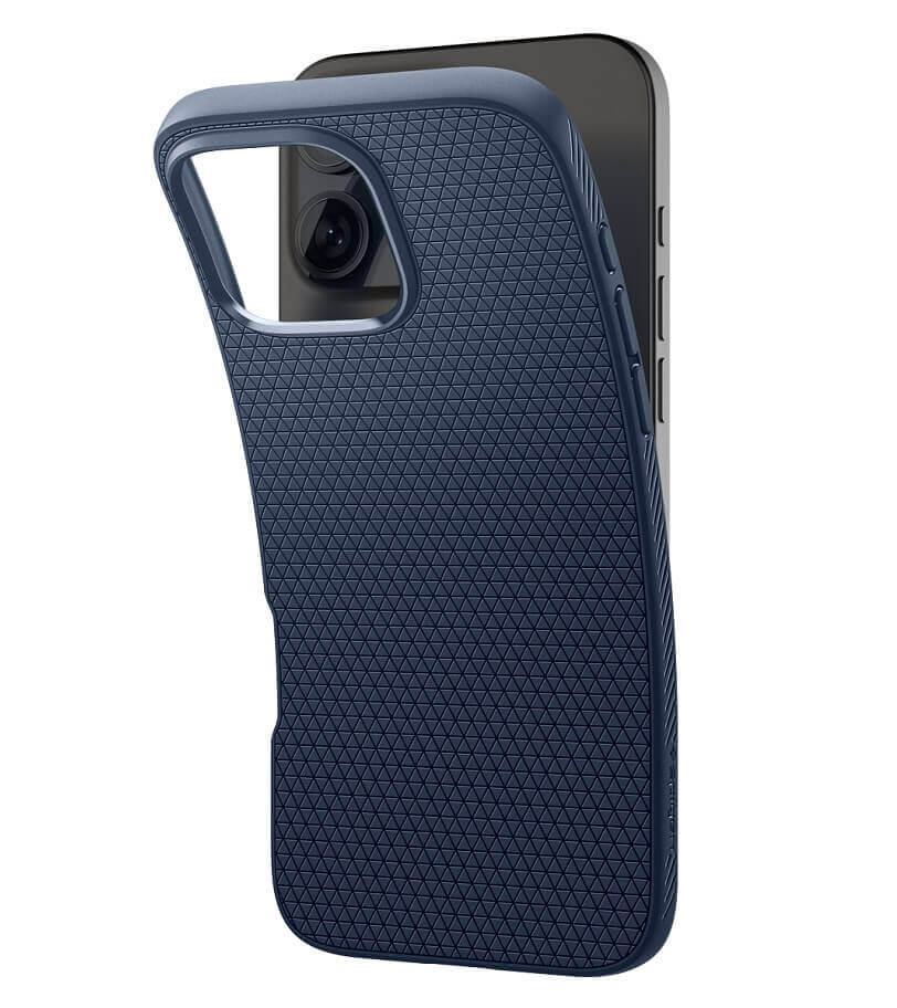 Противоударен Калъф за iPhone 16 Pro, Spigen Liquid Air Case, Син (5)