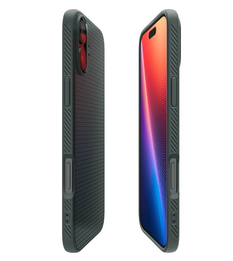 Противоударен Калъф за iPhone 16, Spigen Liquid Air Case, Зелен (7)