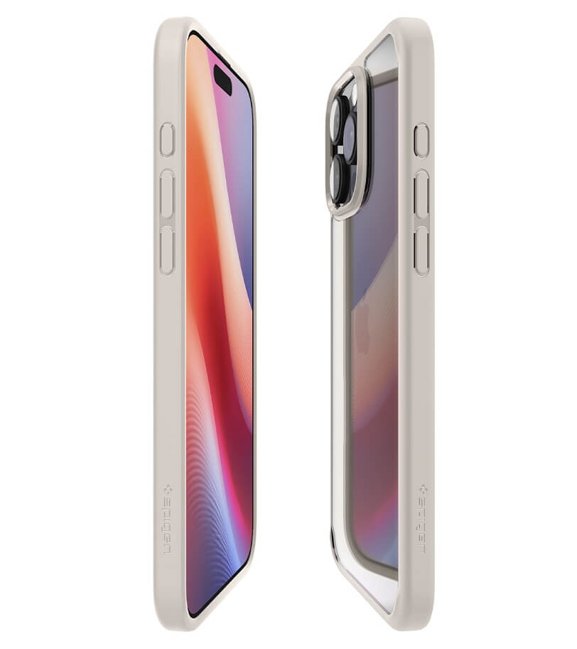 Противоударен Калъф за iPhone 16 Pro Max, Spigen Ultra Hybrid Case, Титаниев (5)