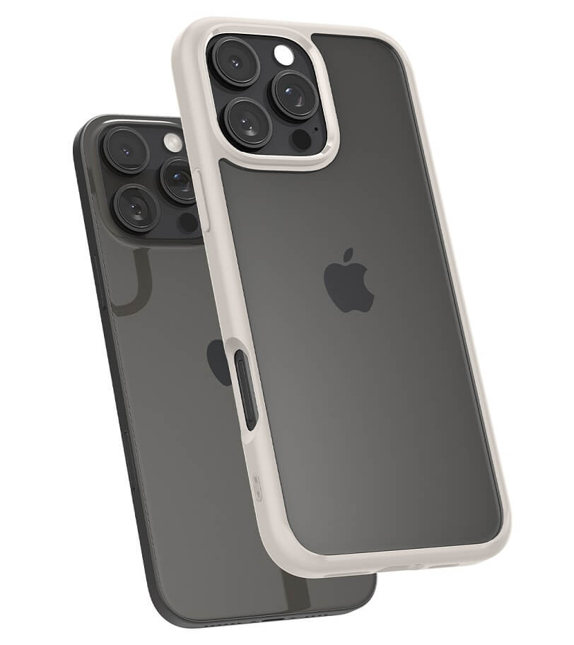 Противоударен Калъф за iPhone 16 Pro Max, Spigen Ultra Hybrid Case, Титаниев (4)