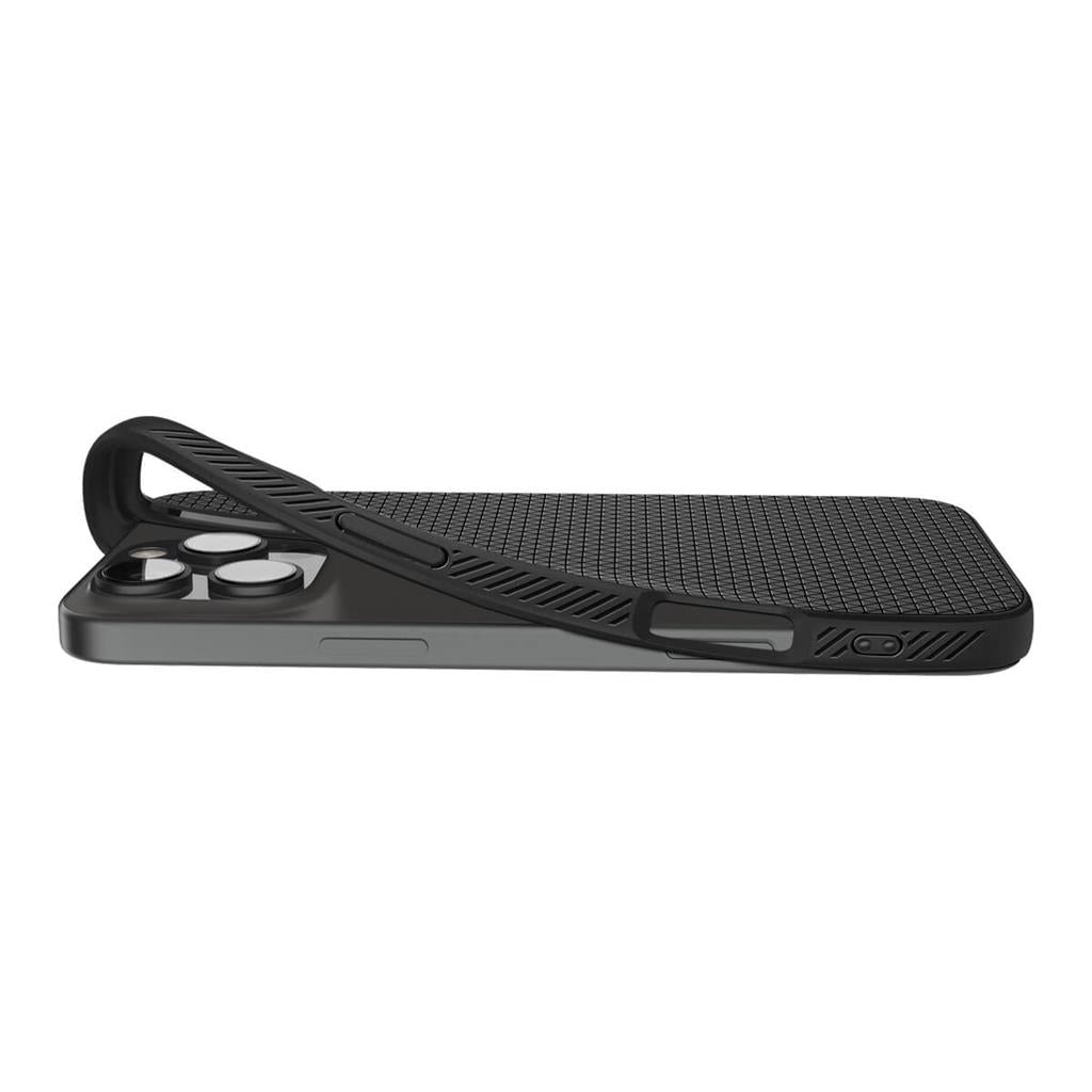 Противоударен Калъф за iPhone 16 Pro, Spigen Liquid Air Case, Черен (7)
