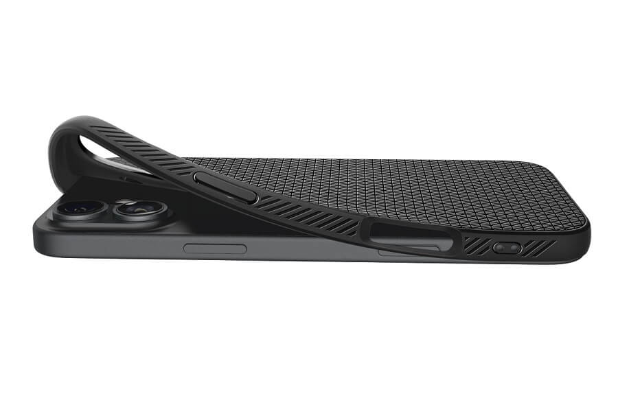 Противоударен Калъф за iPhone 16, Spigen Liquid Air Case, Черен (8)