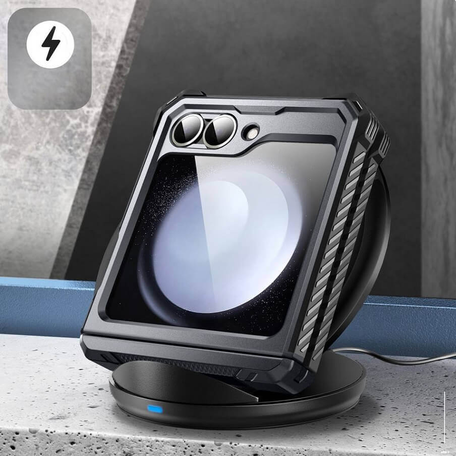 Противоударен Калъф за Samsung Z Flip 7 FE/Z Flip 6, Supcase Iblsn ArmorBox, Черен (7)